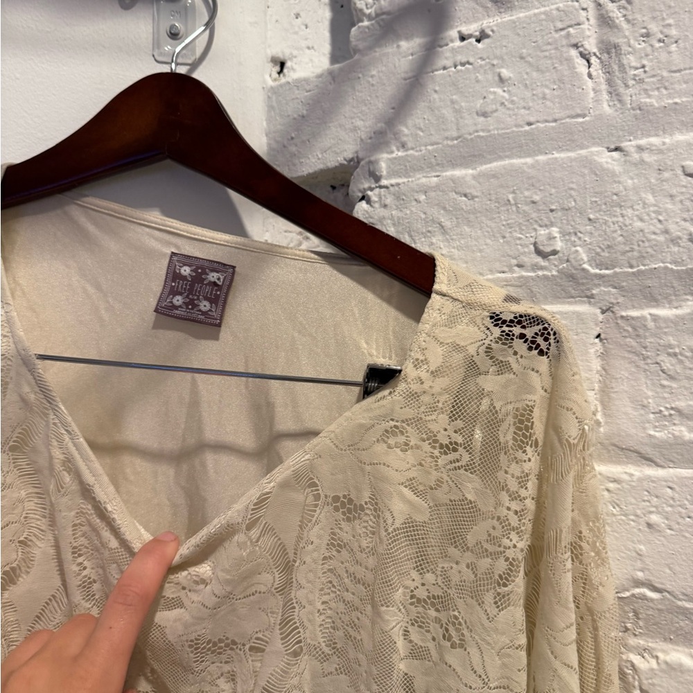Free People Cream Lace Blouse - Picture 4 of 5